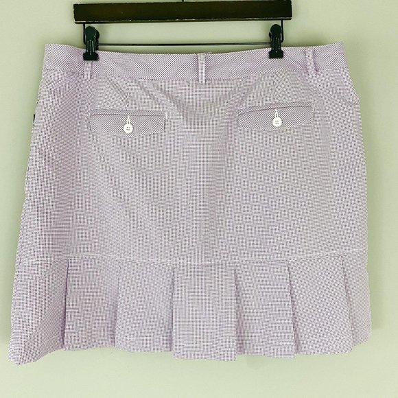 Nivo Purple White Gingham Pleated Golf Skort 18 - Picture 3 of 4